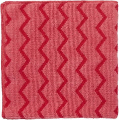 Rubbermaid - Dry Microfiber Wipes - Packet, 16" x 16" Sheet Size, Red - Exact Tool & Supply