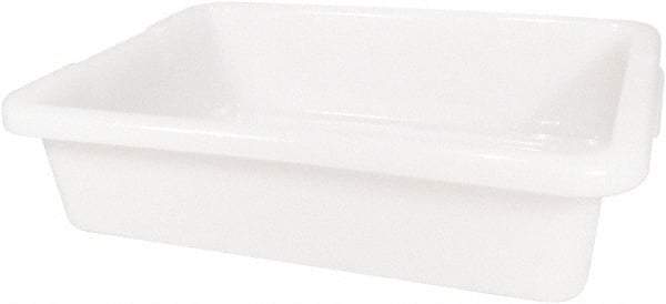 Rubbermaid - 4.6 Gal, White Polyethylene Tote Container - Nesting, 20" Long x 15" Wide x 5" High - Exact Tool & Supply