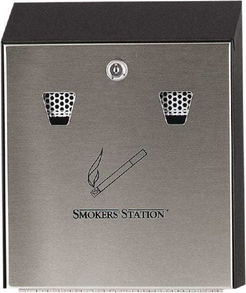 Rubbermaid - Steel Wall Mounted Ashtray - 10" Wide x 12-1/2" High - Exact Tool & Supply