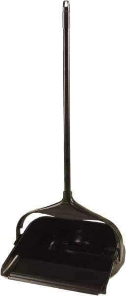 Rubbermaid - 11.3" Wide x 5" High Upright Dustpan - Plastic Body, 24-1/2" Handle, Black - Exact Tool & Supply