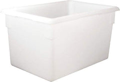 Rubbermaid - Rectangular, White Polyethylene Food Tote Box - 15" High x 18" Wide x 26" Long, with Snap-On Lid - Exact Tool & Supply