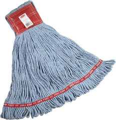 Rubbermaid - 5" Red Head Band, Large Blended Fiber Loop End Mop Head - 4 Ply, Clamp Jaw Connection - Exact Tool & Supply