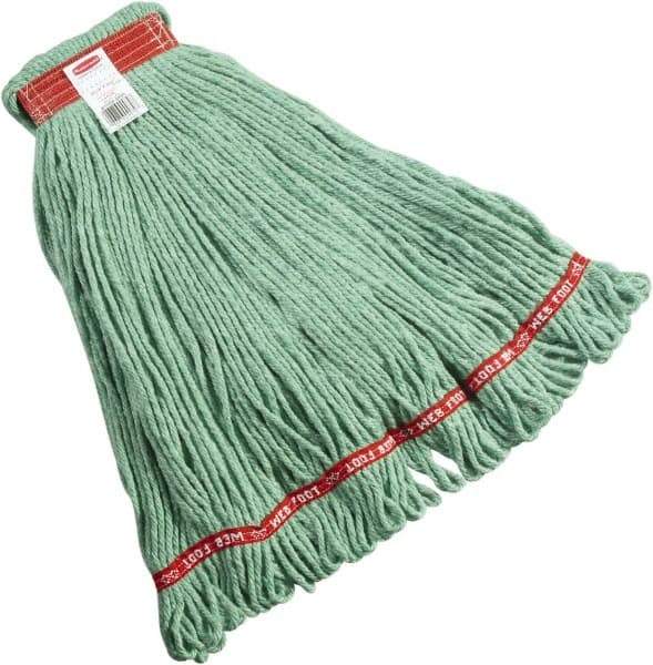 Rubbermaid - 1" Red Head Band, Large Blended Fiber Loop End Mop Head - 4 Ply, Side Loading Connection - Exact Tool & Supply