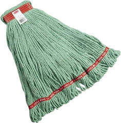 Rubbermaid - 1" Red Head Band, Large Blended Fiber Loop End Mop Head - 4 Ply, Side Loading Connection - Exact Tool & Supply