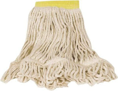 Rubbermaid - Yellow Head Band, Small Blended Fiber Loop End Mop Head - Clamp Jaw & Side Loading Connection - Exact Tool & Supply