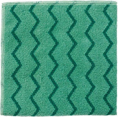 Rubbermaid - Dry Microfiber Wipes - Packet, 16" x 16" Sheet Size, Green - Exact Tool & Supply