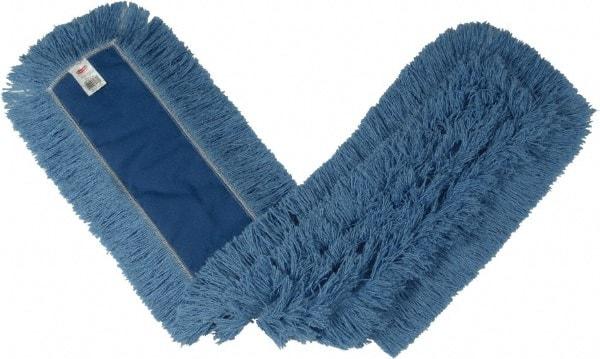 Rubbermaid - 48" Long x 5" Wide Cotton/Synthetic Dust Mop Head - Envelope Connection, Blue, Cut-End Head, Launderable - Exact Tool & Supply