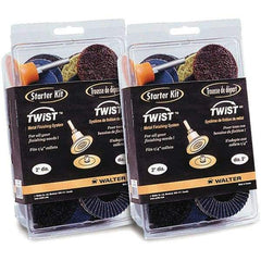 WALTER Surface Technologies - 31 Piece, 36, 40, 50, 60, 80, 120 Grit, 2" Disc Diam, Abrasive Disc Kit - Coated, (3) Coarse, (3) Fine, (3) Super Fine, (4) Medium Grade, Zirconia Alumina - Exact Tool & Supply