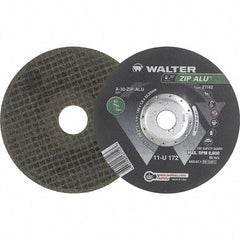 WALTER Surface Technologies - 30 Grit, 7" Wheel Diam, 1/16" Wheel Thickness, 7/8" Arbor Hole, Type 27 Depressed Center Wheel - Aluminum Oxide, Resinoid Bond, 8,600 Max RPM - Exact Tool & Supply