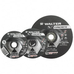 WALTER Surface Technologies - 24 Grit, 7" Wheel Diam, 1/4" Wheel Thickness, 7/8" Arbor Hole, Type 27 Depressed Center Wheel - Aluminum Oxide, Resinoid Bond, 8,600 Max RPM - Exact Tool & Supply