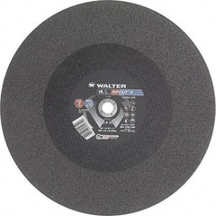 WALTER Surface Technologies - 20" 24 Grit Aluminum Oxide Cutoff Wheel - 3/16" Thick, 1" Arbor, 3,000 Max RPM, Use with Stationary Tools - Exact Tool & Supply