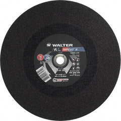 WALTER Surface Technologies - 16" 24 Grit Aluminum Oxide Cutoff Wheel - 5/32" Thick, 1" Arbor, 3,800 Max RPM, Use with Stationary Tools - Exact Tool & Supply