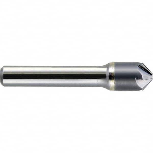 Melin Tool - 3/4" Head Diam, 1/2" Shank Diam, 6 Flute 120° Solid Carbide Countersink - Exact Tool & Supply