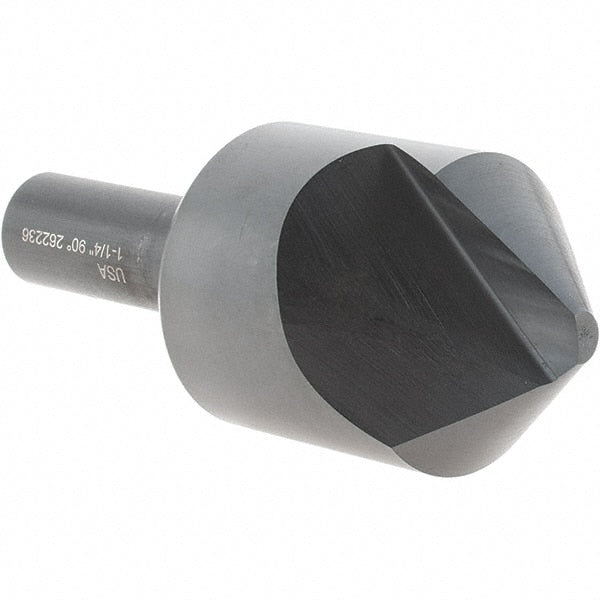 Melin Tool - 1-1/4" Head Diam, 1/2" Shank Diam, 1 Flute 90° High Speed Steel Countersink - Exact Tool & Supply