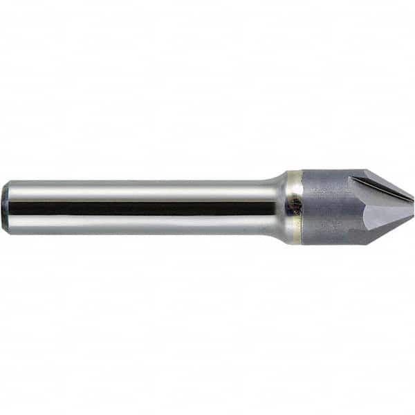Melin Tool - 1/2" Head Diam, 3/8" Shank Diam, 4 Flute 60° Solid Carbide Countersink - Exact Tool & Supply