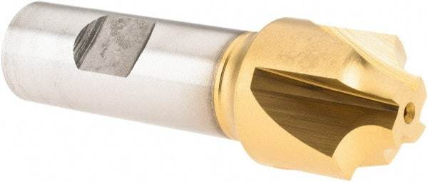 Melin Tool - 1/4" Radius, 1" Mill Diam, 4 Flute Cobalt Corner Rounding End Mill - Single End, TiN Finish, 1/2" Tip Diam, 3-1/4" OAL, 1" Shank Diam - Exact Tool & Supply