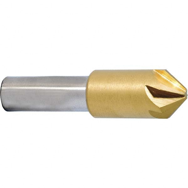 Melin Tool - 1/4" Head Diam, 1/4" Shank Diam, 6 Flute 100° Cobalt Countersink - Exact Tool & Supply