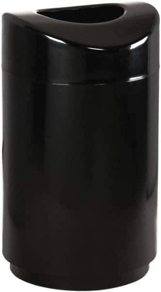 Rubbermaid - 30 Gal Black Round Decorative Waste Receptacle With Top - Metal, 851mm High - Exact Tool & Supply