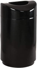Rubbermaid - 30 Gal Black Round Decorative Waste Receptacle With Top - Metal, 851mm High - Exact Tool & Supply