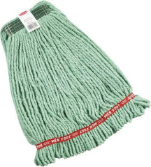 Rubbermaid - Green Head Band, Medium Blended Fiber Loop End Mop Head - Clamp Jaw & Side Loading Connection - Exact Tool & Supply