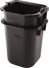 Rubbermaid - 5 Qt, 215.9mm High, Plastic Rectangular Black Single Pail - Handle Included, 190.5mm Top Length x 234.95mm Top Width - Exact Tool & Supply