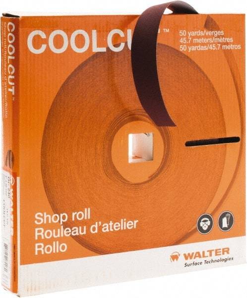 WALTER Surface Technologies - 1" x 50 Yd 240 Grit Aluminum Oxide Cloth Roll - J Weighted Backing - Exact Tool & Supply
