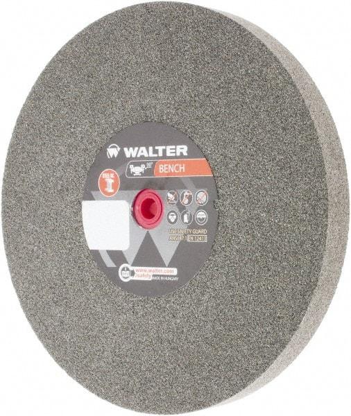 WALTER Surface Technologies - 60 Grit Aluminum Oxide Bench & Pedestal Grinding Wheel - 10" Diam x 1" Hole x 1" Thick, 2500 Max RPM, Fine Grade, Vitrified Bond - Exact Tool & Supply