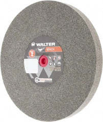 WALTER Surface Technologies - 60 Grit Aluminum Oxide Bench & Pedestal Grinding Wheel - 10" Diam x 1" Hole x 1" Thick, 2500 Max RPM, Fine Grade, Vitrified Bond - Exact Tool & Supply