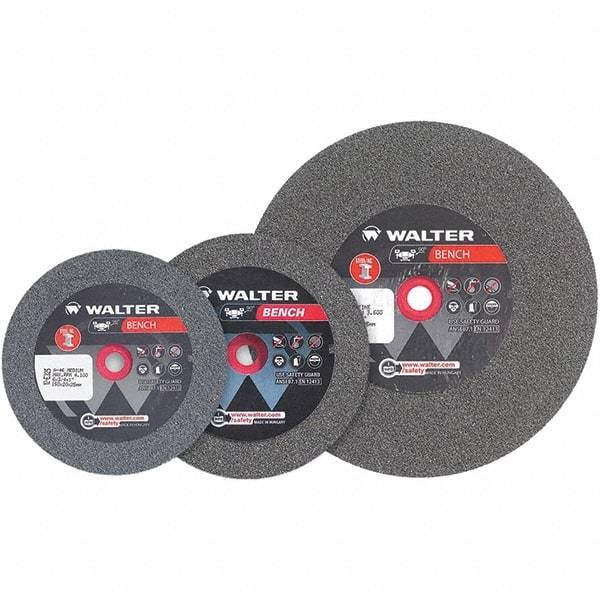 WALTER Surface Technologies - 24 Grit Aluminum Oxide Bench & Pedestal Grinding Wheel - 8" Diam x 1" Hole x 1-1/4" Thick, 3600 Max RPM, Coarse Grade, Vitrified Bond - Exact Tool & Supply