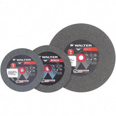 WALTER Surface Technologies - 24 Grit Aluminum Oxide Bench & Pedestal Grinding Wheel - 8" Diam x 1" Hole x 1-1/4" Thick, 3600 Max RPM, Coarse Grade, Vitrified Bond - Exact Tool & Supply