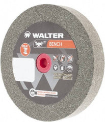 WALTER Surface Technologies - 80 Grit Aluminum Oxide Bench & Pedestal Grinding Wheel - 6" Diam x 1" Hole x 1" Thick, 4100 Max RPM, Fine Grade, Vitrified Bond - Exact Tool & Supply