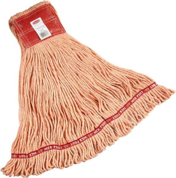 Rubbermaid - 5" Red Head Band, Large Blended Fiber Loop End Mop Head - Clamp Jaw Connection - Exact Tool & Supply