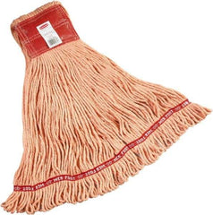 Rubbermaid - 5" Red Head Band, Large Blended Fiber Loop End Mop Head - Clamp Jaw Connection - Exact Tool & Supply