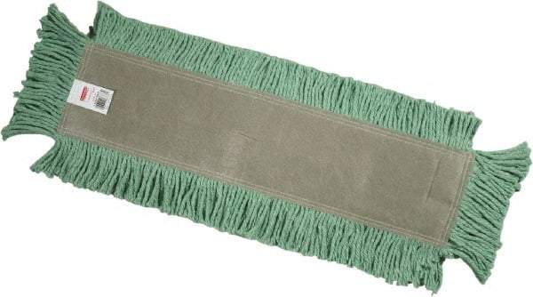Rubbermaid - 24" Long x 5" Wide Cotton/Synthetic Dust Mop Head - Envelope Connection, Green, Cut-End Head - Exact Tool & Supply