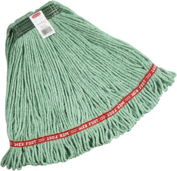 Rubbermaid - Green Head Band, Medium Blended Fiber Loop End Mop Pad - Quick Change Connection - Exact Tool & Supply