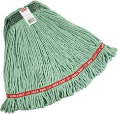 Rubbermaid - Green Head Band, Medium Blended Fiber Loop End Mop Pad - Quick Change Connection - Exact Tool & Supply