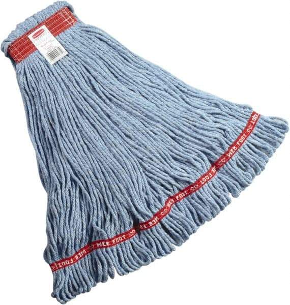 Rubbermaid - 1" Red Head Band, Large Blended Fiber Loop End Mop Head - 4 Ply, Side Loading Connection - Exact Tool & Supply