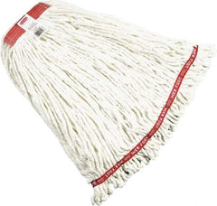 Rubbermaid - Red Head Band, Large Blended Fiber Loop End Mop Head - 4 Ply, Screw On Connection - Exact Tool & Supply