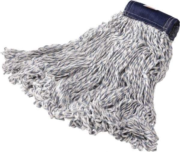 Rubbermaid - Blue Head Band, Large Blended Fiber Loop End Mop Pad - Quick Change Connection - Exact Tool & Supply