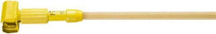 Rubbermaid - 54" Standard Hardwood Clamp Jaw Mop Handle - 5" Mop Head Band, Plastic Connector, Use with Wet Mops - Exact Tool & Supply