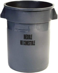 Rubbermaid - Round, Gray Food Storage Container - 27.3" High x 22" Wide - Exact Tool & Supply
