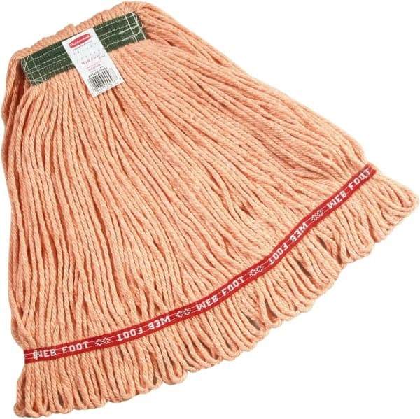 Rubbermaid - 1" Green Head Band, Medium Blended Fiber Loop End Mop Head - 4 Ply, Side Loading Connection, Use for Finishing - Exact Tool & Supply