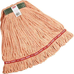 Rubbermaid - 1" Green Head Band, Medium Blended Fiber Loop End Mop Head - 4 Ply, Side Loading Connection, Use for Finishing - Exact Tool & Supply