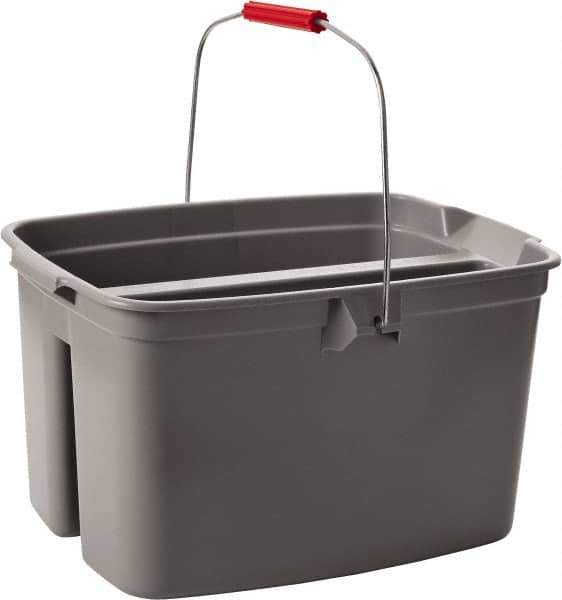 Rubbermaid - 19 Qt Double Pail - 18" Long x 10" High, Gray - Exact Tool & Supply