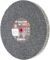 WALTER Surface Technologies - 24 Grit Aluminum Oxide Bench & Pedestal Grinding Wheel - 10" Diam x 1" Hole x 1" Thick, 2500 Max RPM, Coarse Grade, Vitrified Bond - Exact Tool & Supply