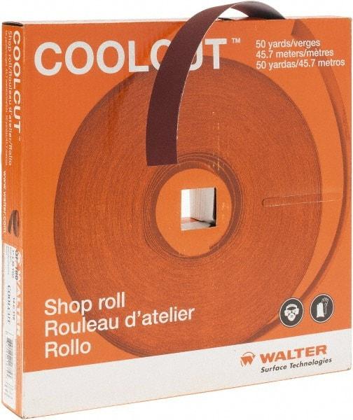 WALTER Surface Technologies - 1" x 50 Yd 180 Grit Aluminum Oxide Cloth Roll - J Weighted Backing - Exact Tool & Supply