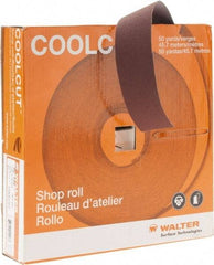 WALTER Surface Technologies - 1-1/2" x 50 Yd 120 Grit Aluminum Oxide Cloth Roll - J Weighted Backing - Exact Tool & Supply