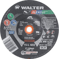 WALTER Surface Technologies - 6" Diam, 24 Grit Surface Grinding Wheel - Aluminum Oxide/Silicon Carbide Blend, Resinoid Bond - Exact Tool & Supply