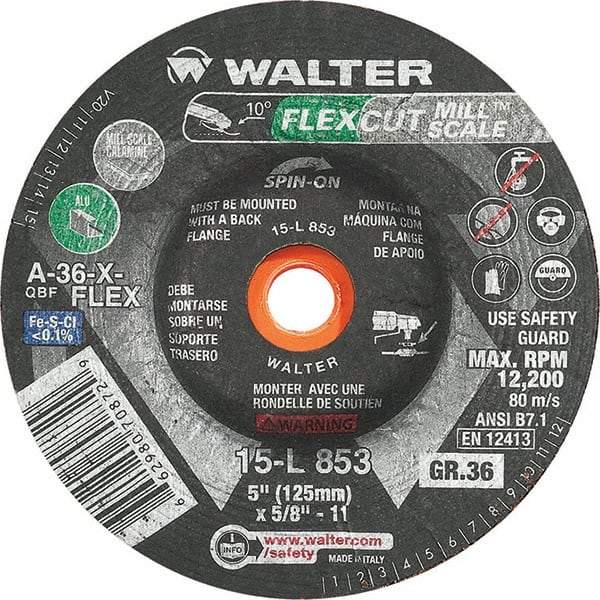WALTER Surface Technologies - 5" Diam, 36 Grit Surface Grinding Wheel - Exact Tool & Supply