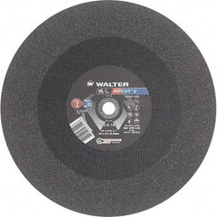 WALTER Surface Technologies - 18" 24 Grit Aluminum Oxide Cutoff Wheel - 3/16" Thick, 1" Arbor, 3,400 Max RPM, Use with Stationary Tools - Exact Tool & Supply